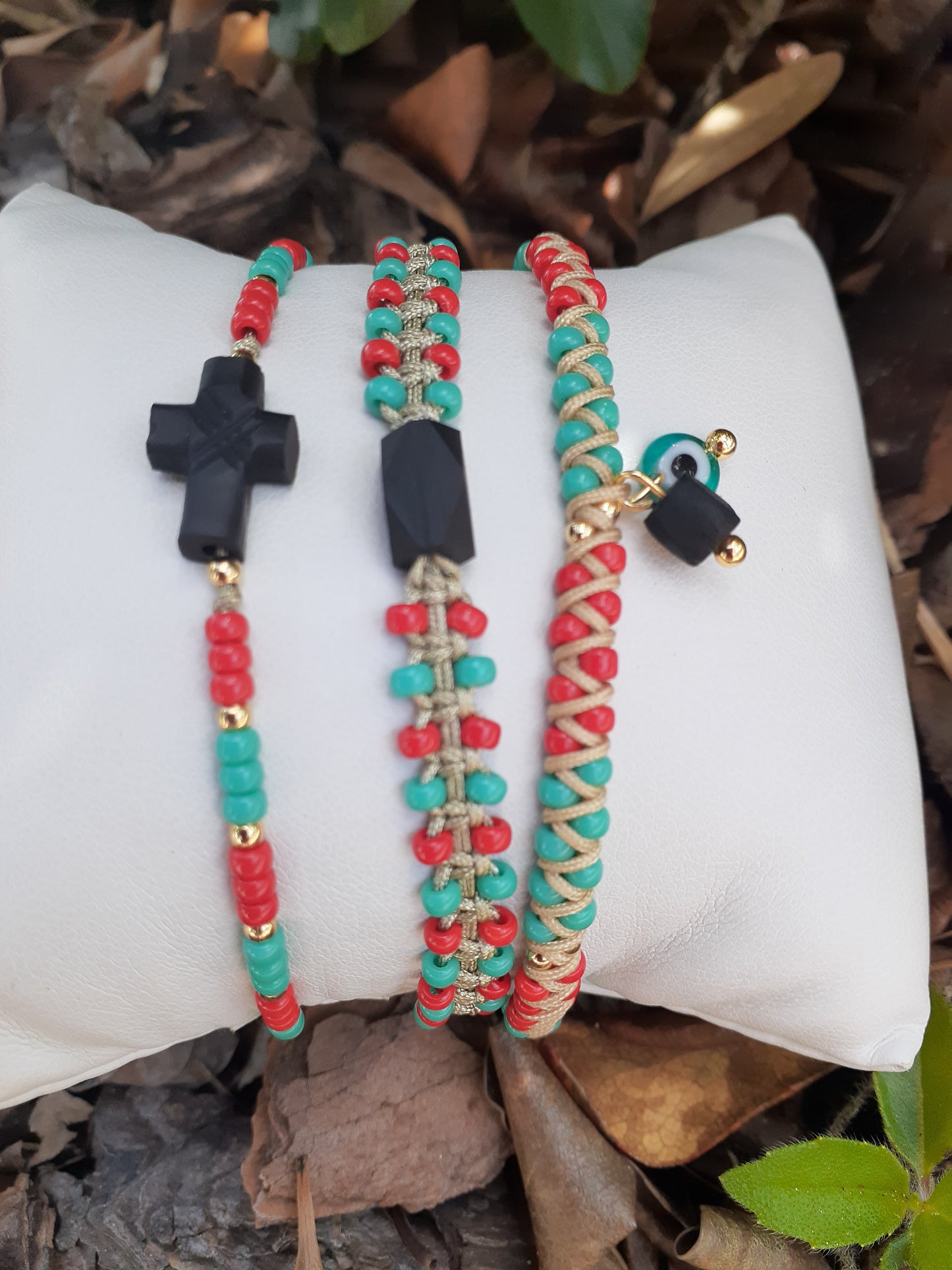 Three Protectors Bracelet Women Miyuki Azabache Protection Mal de ojo