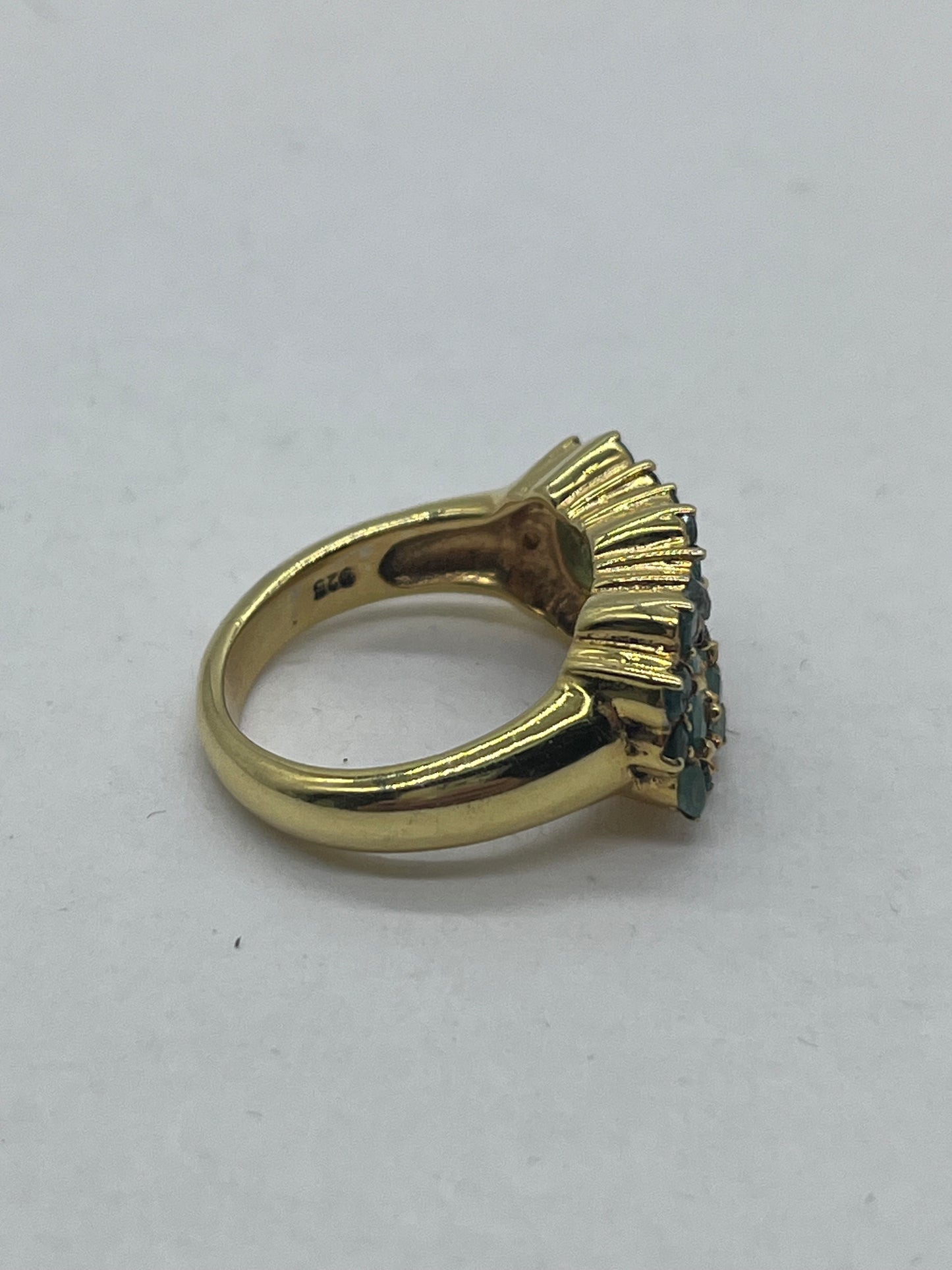 Plata de ley 925 natural Esmeralda Womens Ring